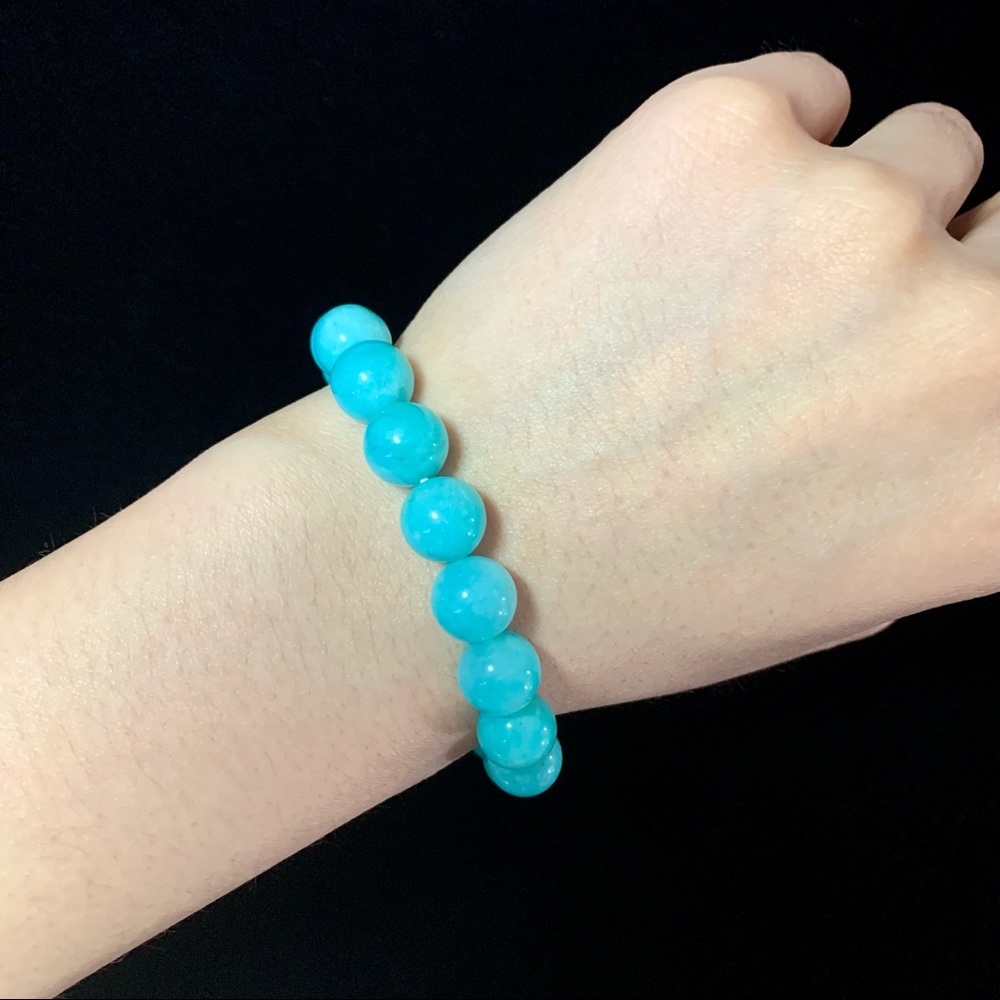 Natural Amazonite Gemstone Bracelet - Picture 2 of 4